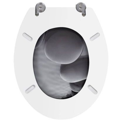 vidaXL Toilet Seats with Lids 2 pcs MDF Stones 5
