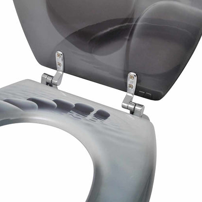vidaXL Toilet Seats with Lids 2 pcs MDF Stones 6