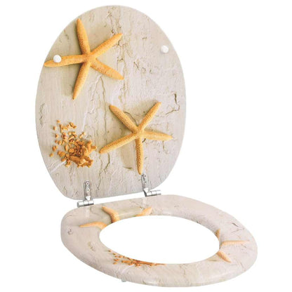 vidaXL Toilet Seats with Lids 2 pcs MDF Sea Star 2