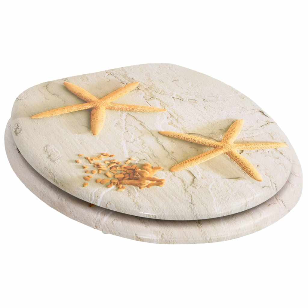 vidaXL Toilet Seats with Lids 2 pcs MDF Sea Star 4