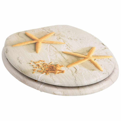 vidaXL Toilet Seats with Lids 2 pcs MDF Sea Star 4