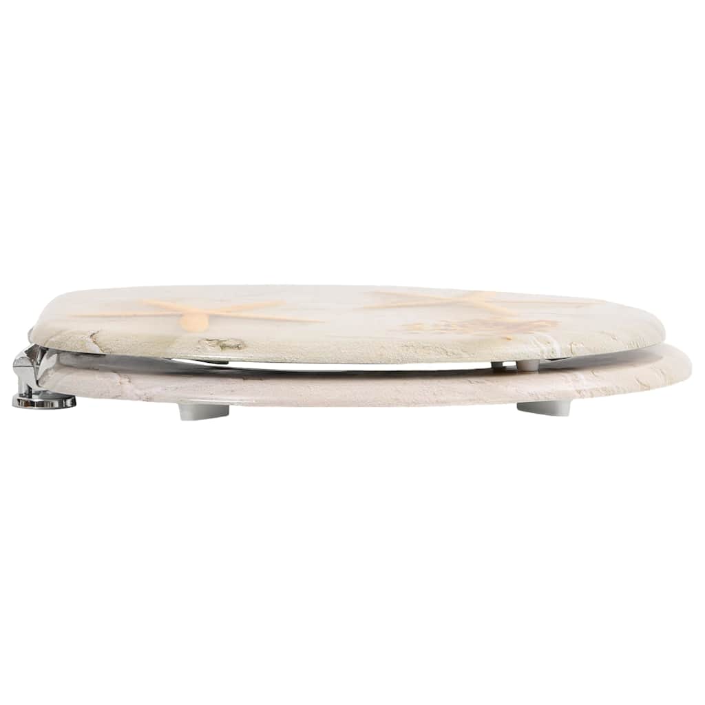 vidaXL Toilet Seats with Lids 2 pcs MDF Sea Star 5