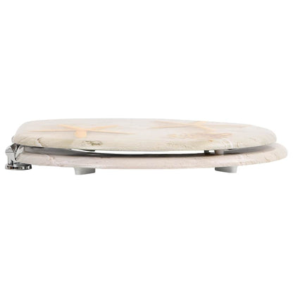 vidaXL Toilet Seats with Lids 2 pcs MDF Sea Star 5