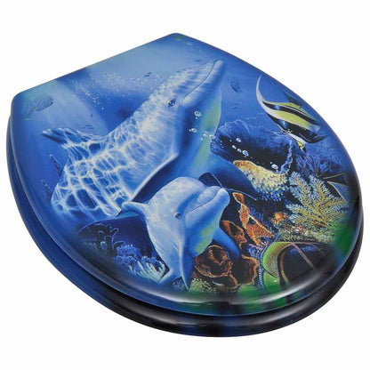 vidaXL Toilet Seats with Lids 2 pcs MDF Dolphin 2