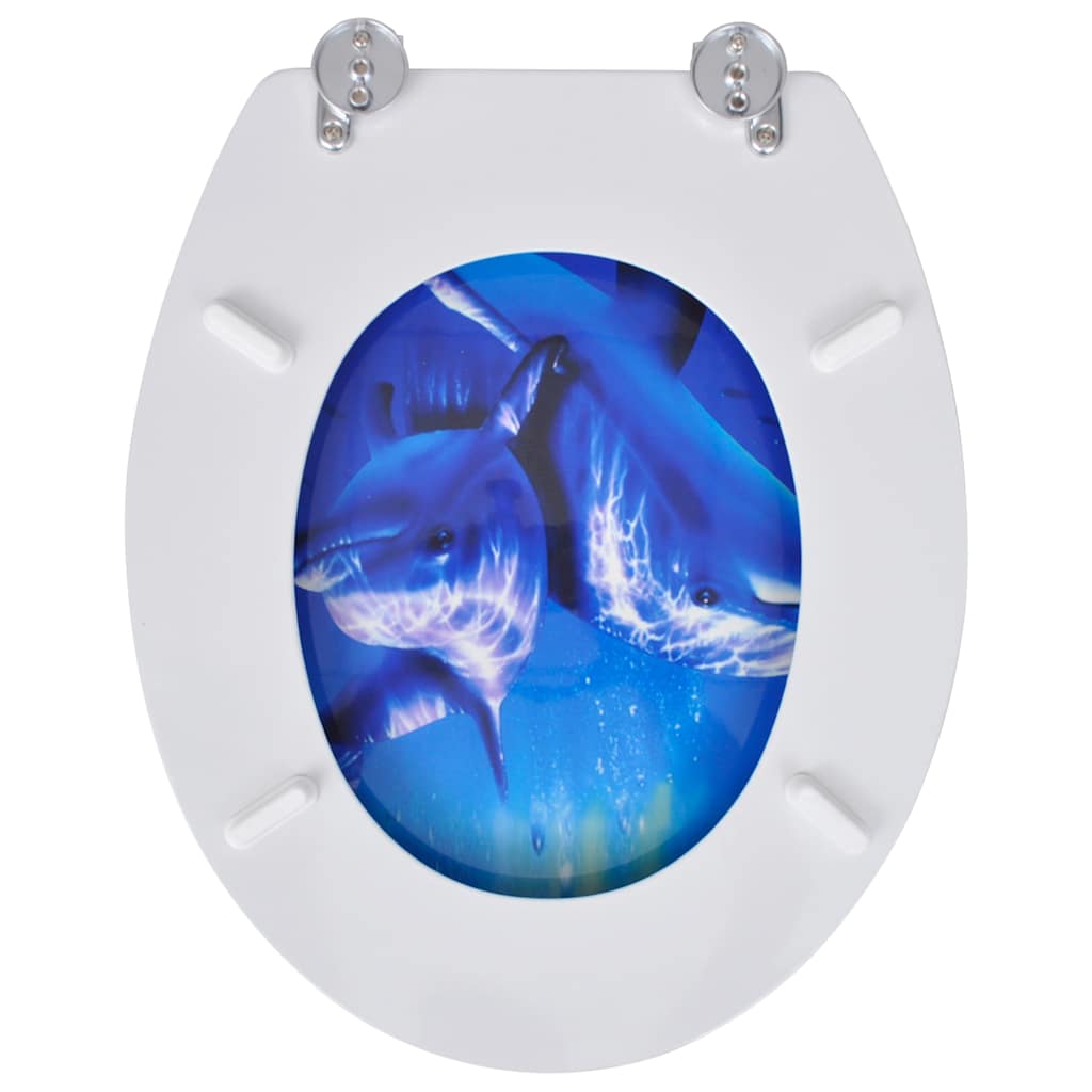 vidaXL Toilet Seats with Lids 2 pcs MDF Dolphin 5