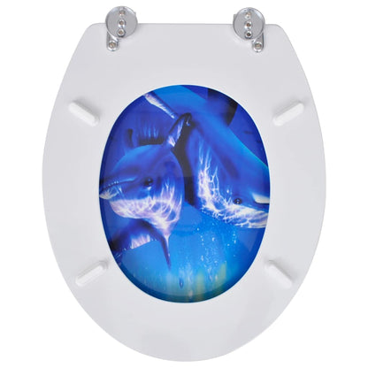 vidaXL Toilet Seats with Lids 2 pcs MDF Dolphin 5