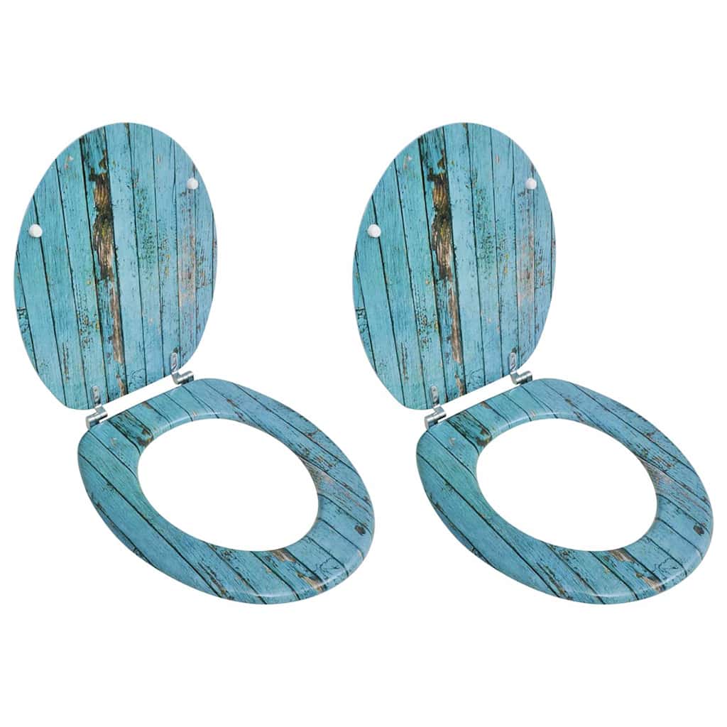 WC Toilet Seats with Lid MDF Design 2 No Bamboo–Stones Old wood