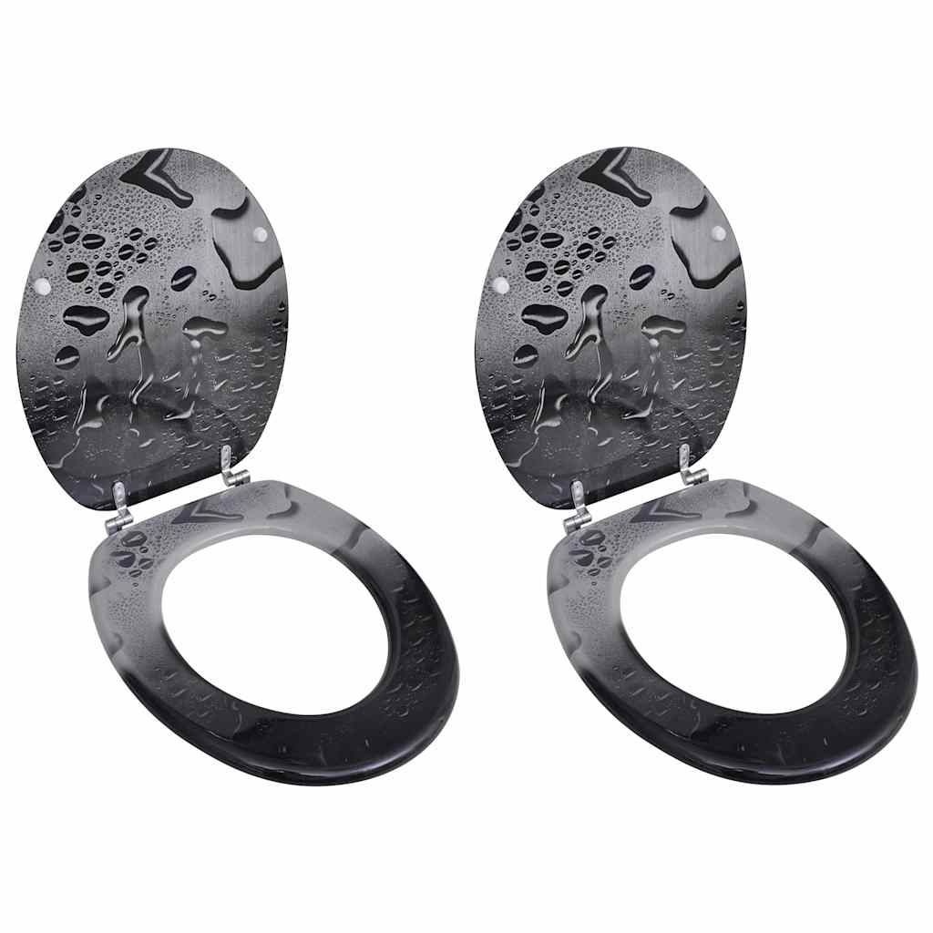 vidaXL Toilet Seats with Lids 2 pcs MDF Water 1
