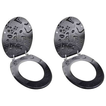 vidaXL Toilet Seats with Lids 2 pcs MDF Water 1