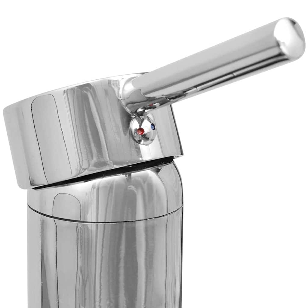 vidaXL Bathroom Faucet Mixer Taps 2 pcs Chrome 3