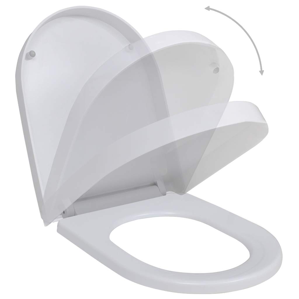 vidaXL Toilet Seats with Soft Close Lids 2 pcs Plastic White 2