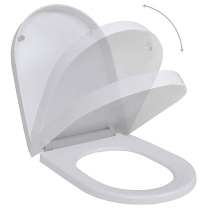 vidaXL Toilet Seats with Soft Close Lids 2 pcs Plastic White 2