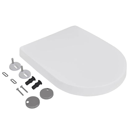 vidaXL Toilet Seats with Soft Close Lids 2 pcs Plastic White 3