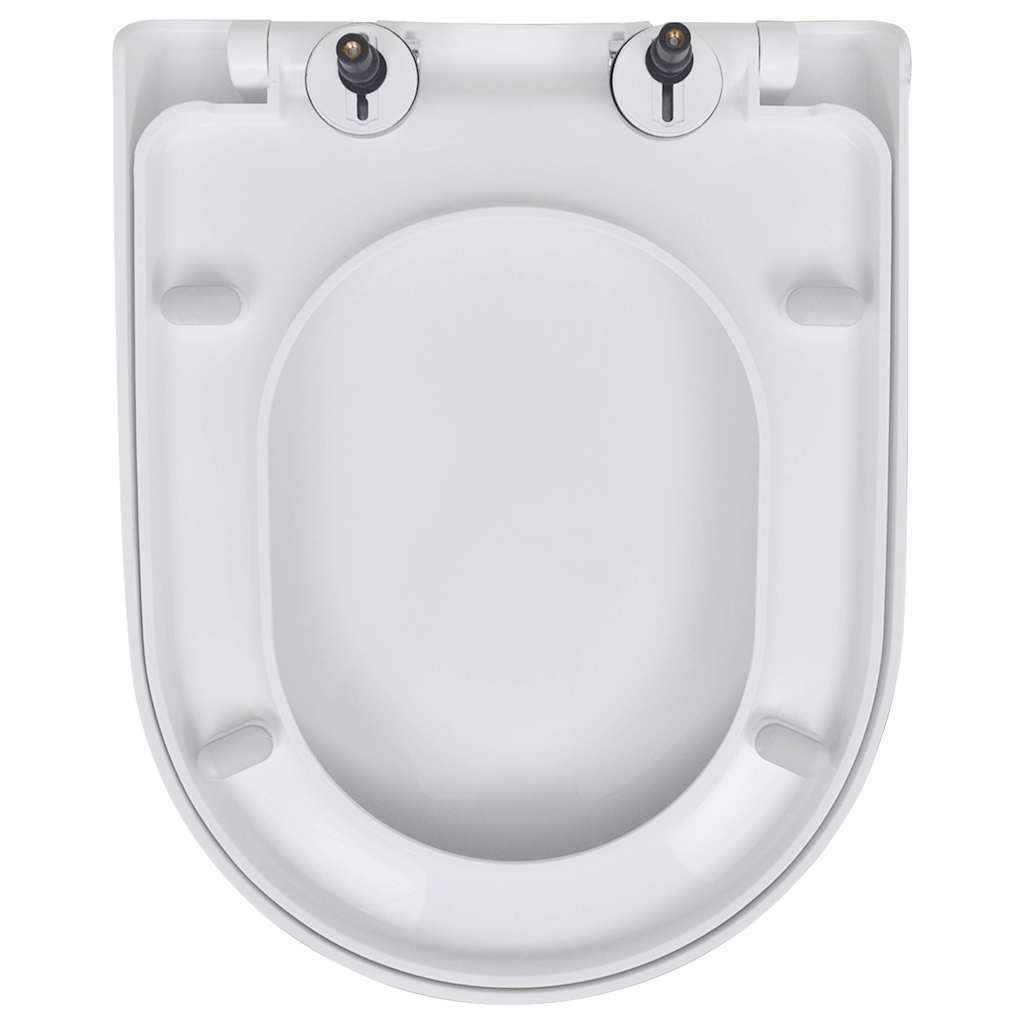 vidaXL Toilet Seats with Soft Close Lids 2 pcs Plastic White 5