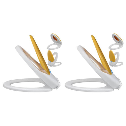 vidaXL Toilet Seats with Soft Close Lids 2pcs Plastic White and Yellow 1