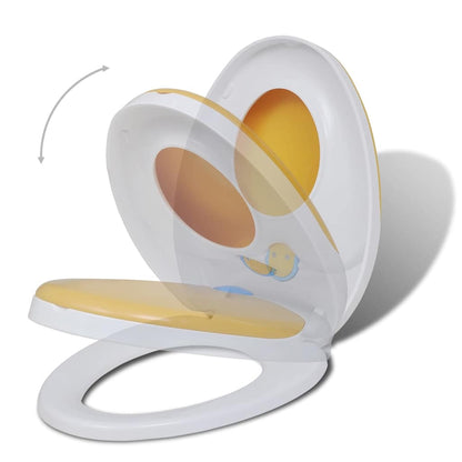 vidaXL Toilet Seats with Soft Close Lids 2pcs Plastic White and Yellow 2