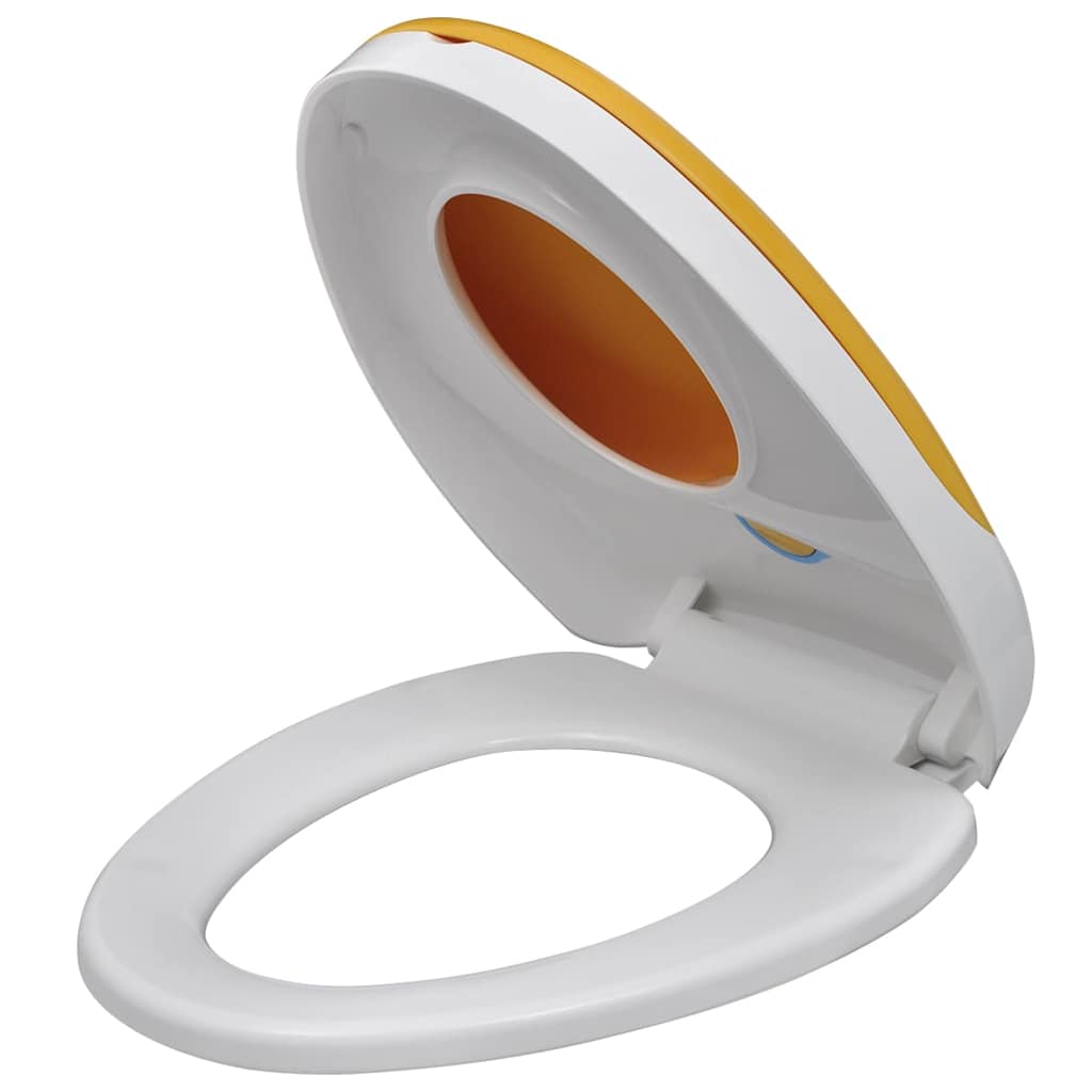 vidaXL Toilet Seats with Soft Close Lids 2pcs Plastic White and Yellow 5