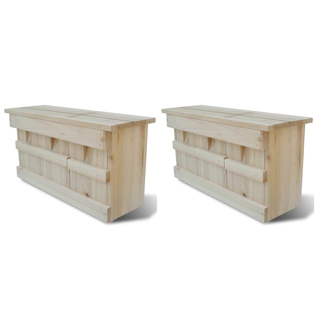 vidaXL Sparrow Houses 2 pcs Wood 44x15.5x21.5 cm 1