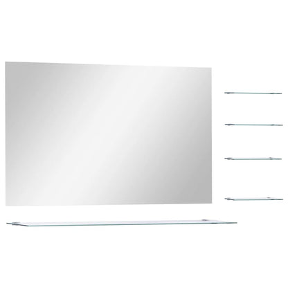vidaXL Wall Mirror | Silver | Tempered Glass | 100 x 60 cm | Wall Mirror 2