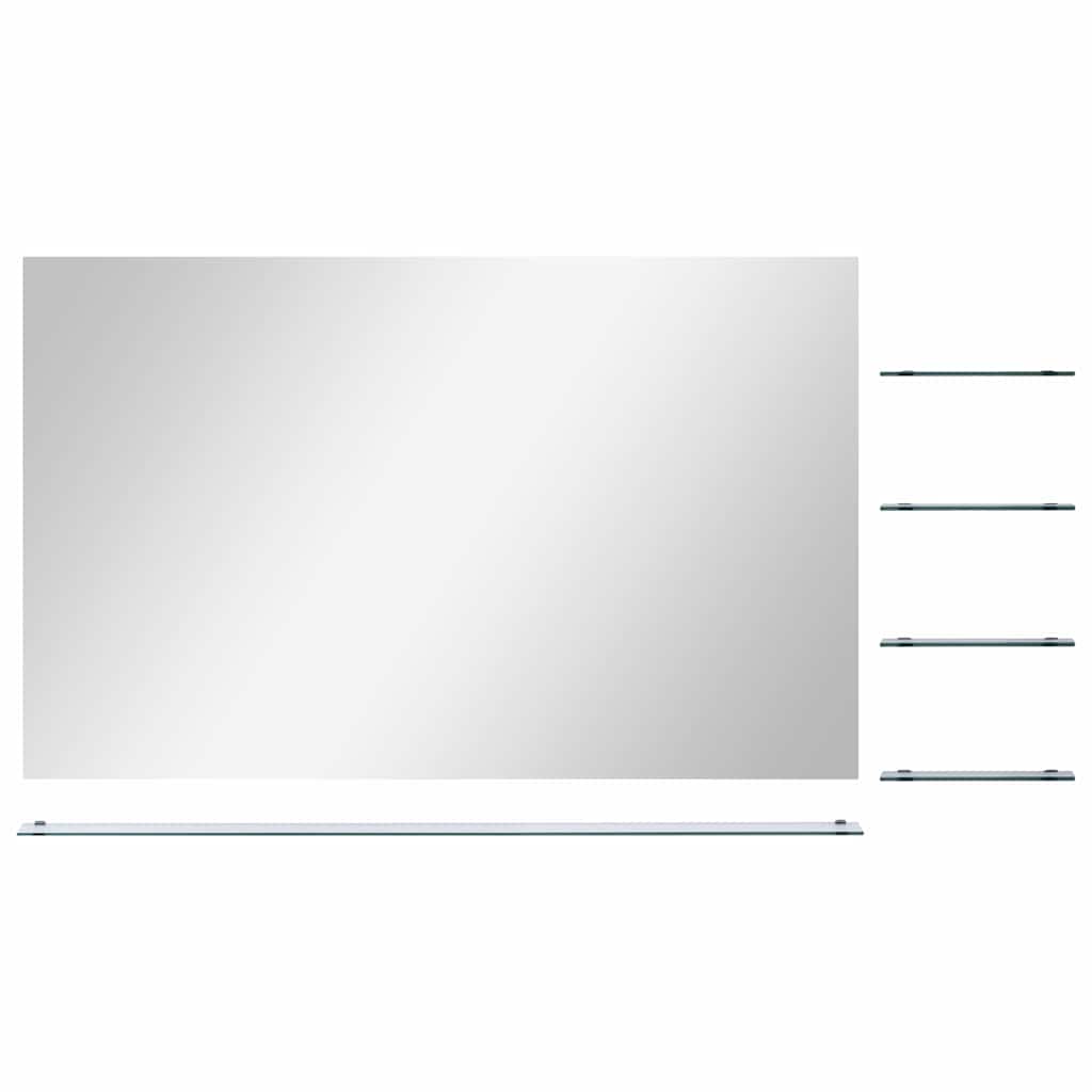 vidaXL Wall Mirror | Silver | Tempered Glass | 100 x 60 cm | Wall Mirror 3