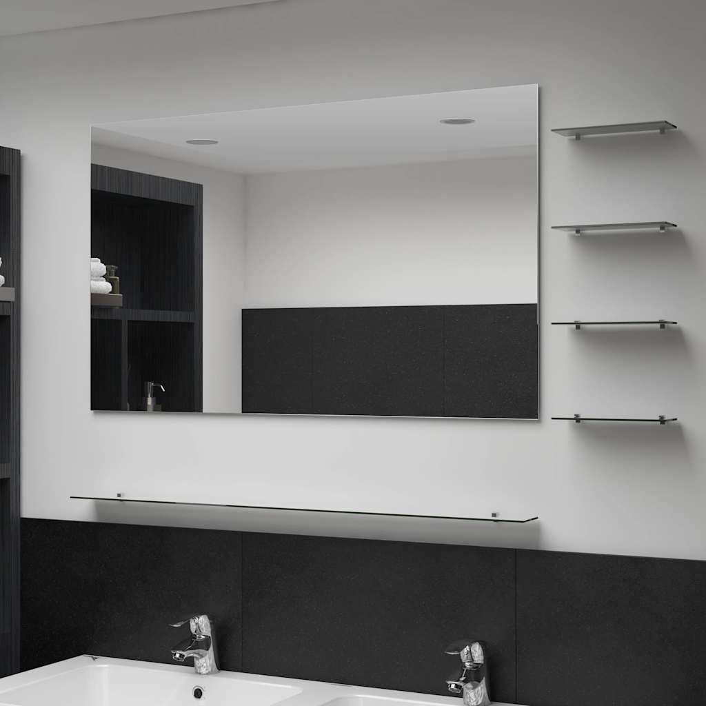 vidaXL Wall Mirror | Silver | Tempered Glass | 100 x 60 cm | Wall Mirror 1
