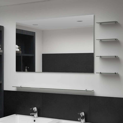 vidaXL Wall Mirror | Silver | Tempered Glass | 100 x 60 cm | Wall Mirror 1