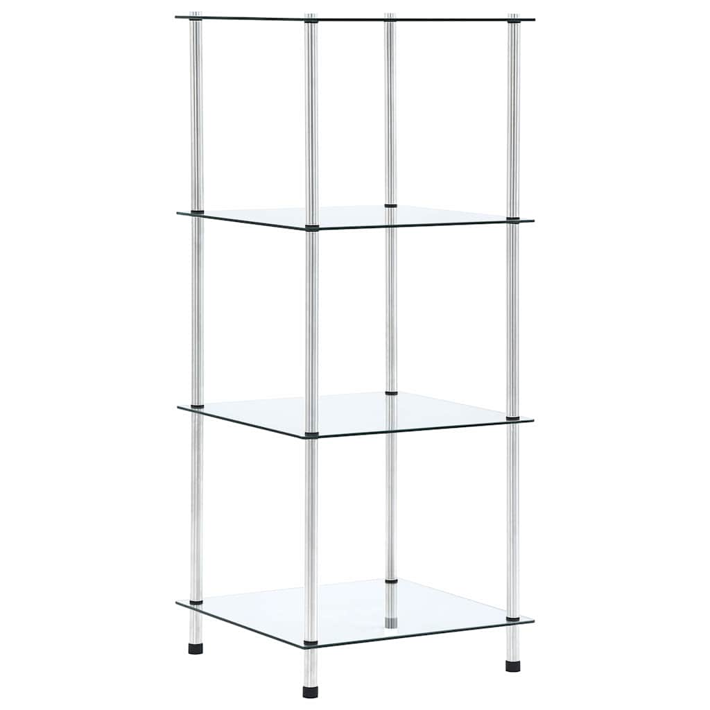 vidaXL 4-Tier Shelf Transparent 40x40x100 cm Tempered Glass 1