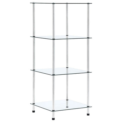 vidaXL 4-Tier Shelf Transparent 40x40x100 cm Tempered Glass 1