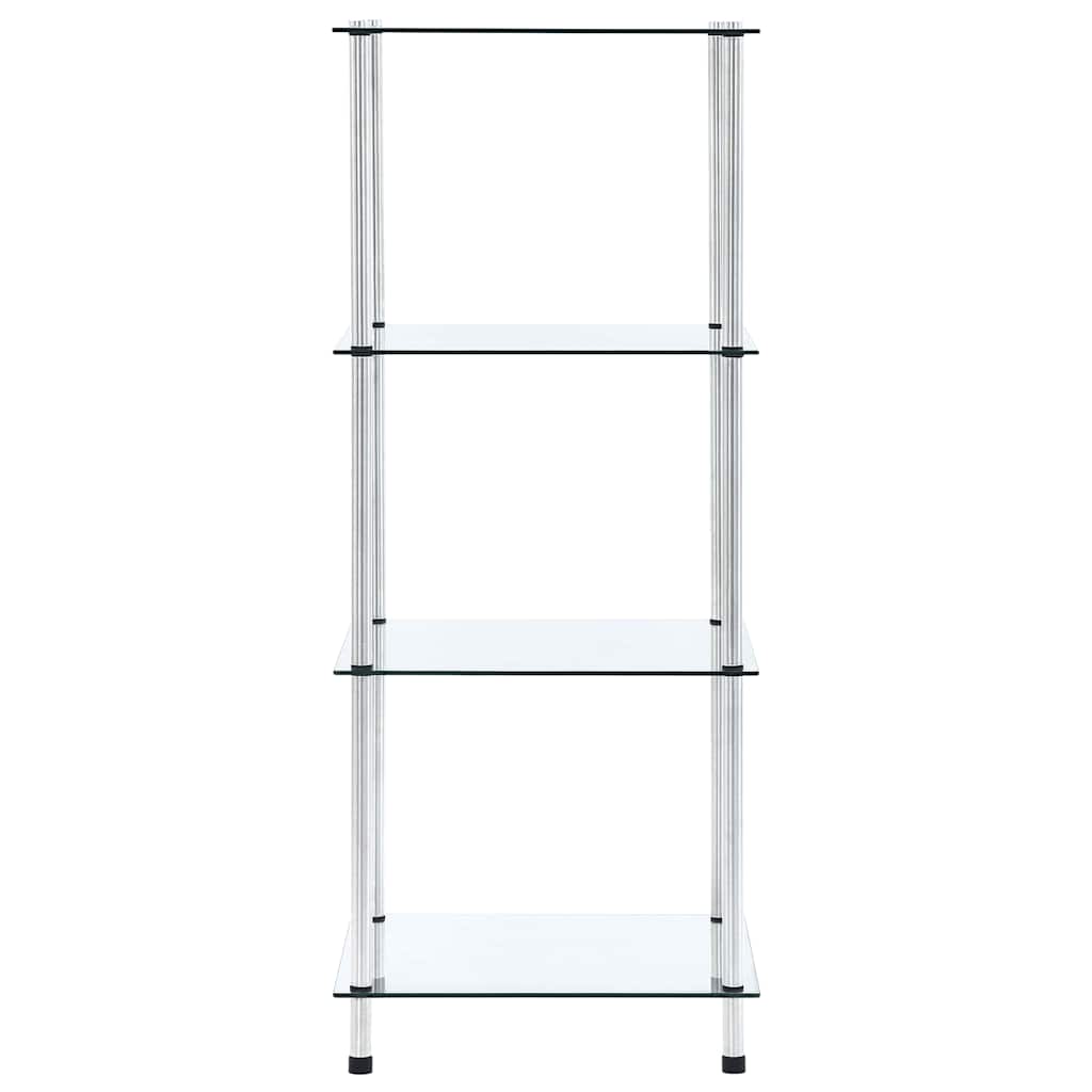 vidaXL 4-Tier Shelf Transparent 40x40x100 cm Tempered Glass 2
