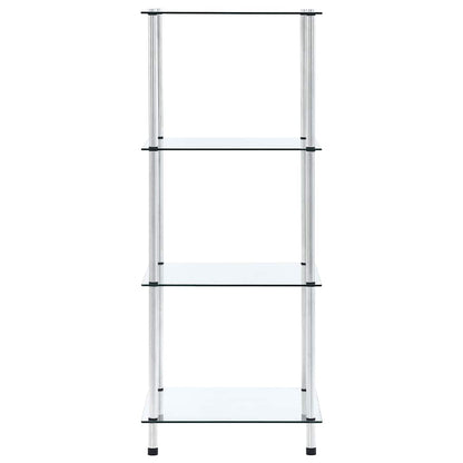 vidaXL 4-Tier Shelf Transparent 40x40x100 cm Tempered Glass 2