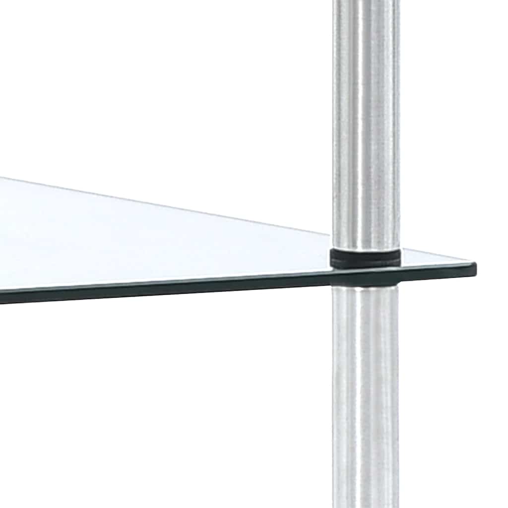 vidaXL 4-Tier Shelf Transparent 40x40x100 cm Tempered Glass 3