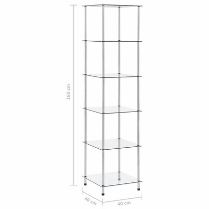 vidaXL Shelf | Transparent | Tempered Glass | Medium | Display Shelf 6