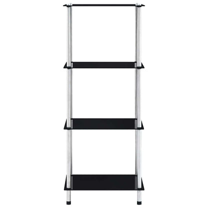 vidaXL 4-Tier Shelf Black 40x40x100 cm Tempered Glass 2