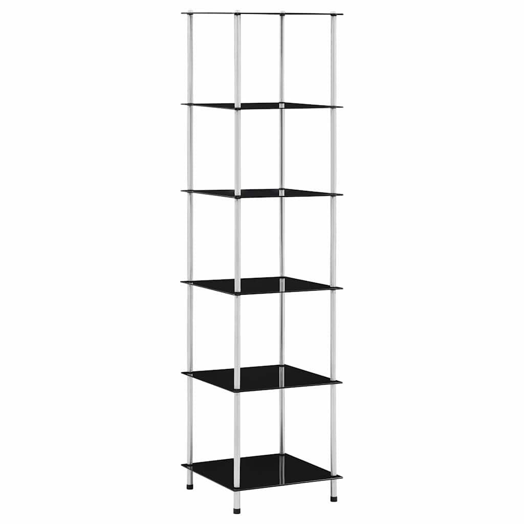 vidaXL Shelf | Black | Tempered glass | Medium | Shelf | Square | Contemporary 1