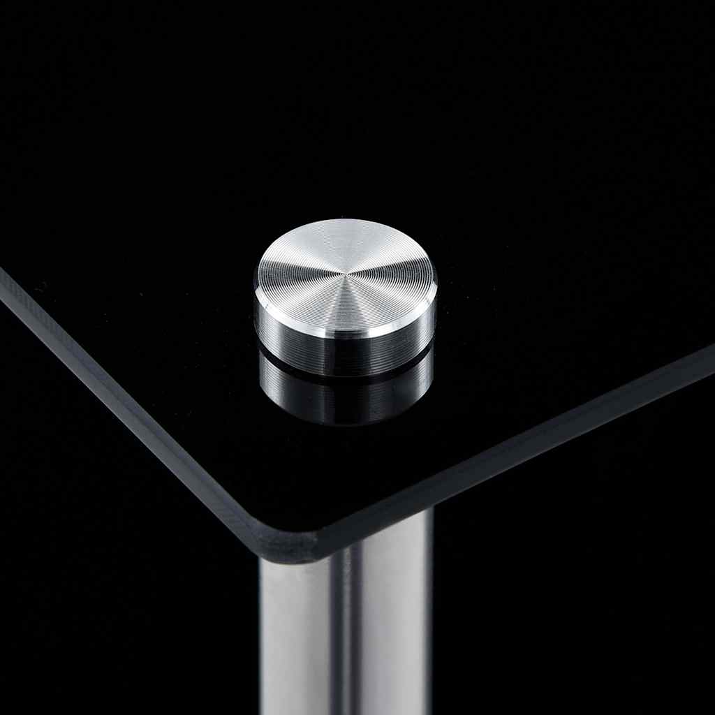 vidaXL Shelf | Black | Tempered glass | Medium | Shelf | Square | Contemporary 3