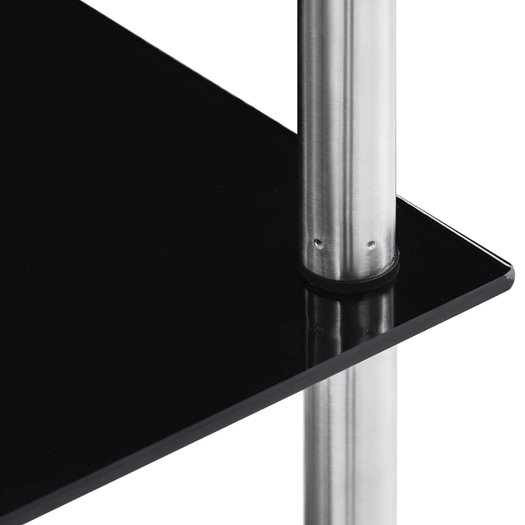 vidaXL Shelf | Black | Tempered glass | Medium | Shelf | Square | Contemporary 4