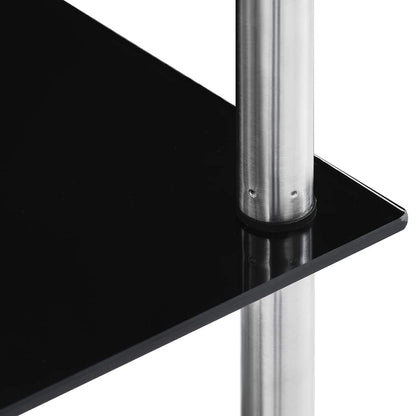 vidaXL Shelf | Black | Tempered glass | Medium | Shelf | Square | Contemporary 4