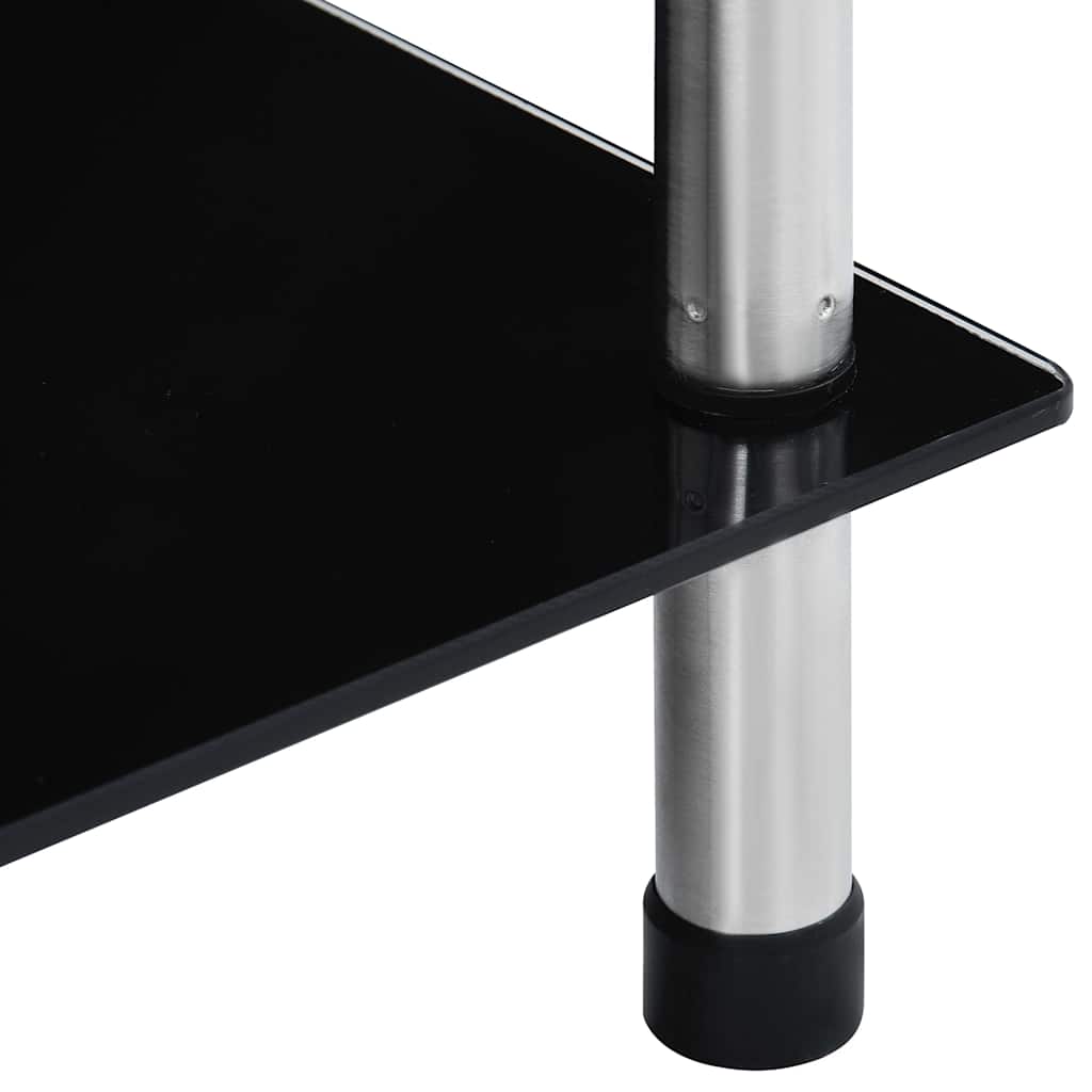 vidaXL Shelf | Black | Tempered glass | Medium | Shelf | Square | Contemporary 5