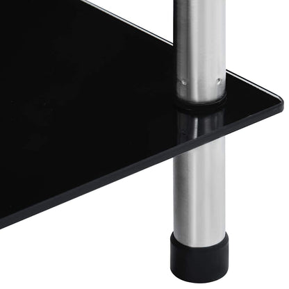 vidaXL Shelf | Black | Tempered glass | Medium | Shelf | Square | Contemporary 5
