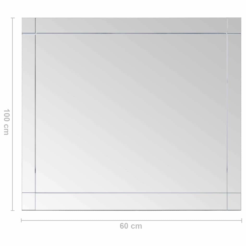 vidaXL Wall Mirror | Silver | Glass | 100x60 cm | Wall Mounting | Wall Mirror 6