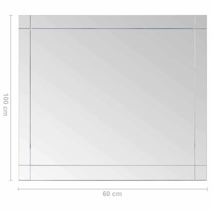 vidaXL Wall Mirror | Silver | Glass | 100x60 cm | Wall Mounting | Wall Mirror 6