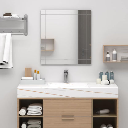 vidaXL Wall Mirror | Silver | Glass | 100x60 cm | Wall Mounting | Wall Mirror 1