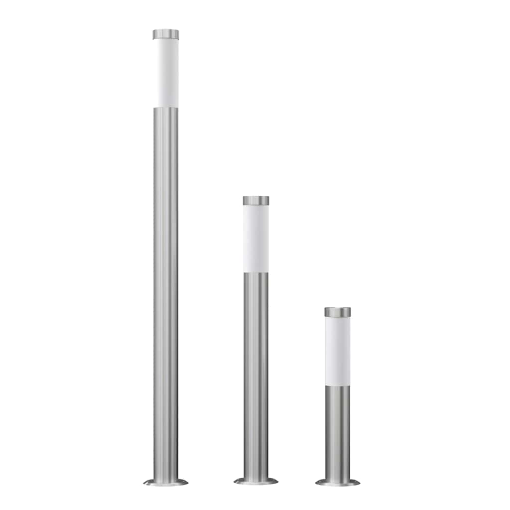 vidaXL Garden Lamp | Set of 3 | Stainless Steel | Set of three varying sizes 1