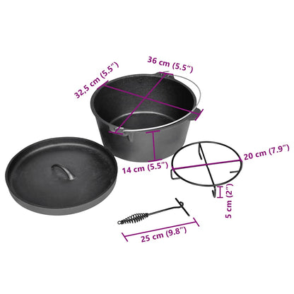 vidaXL Dutch Oven cooking pot 9QT 6