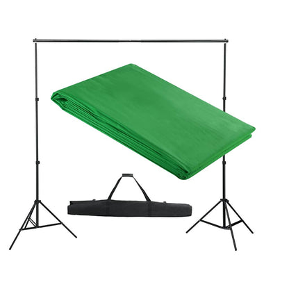 160066 vidaXL Backdrop Support System 300 x 300 cm Green 1