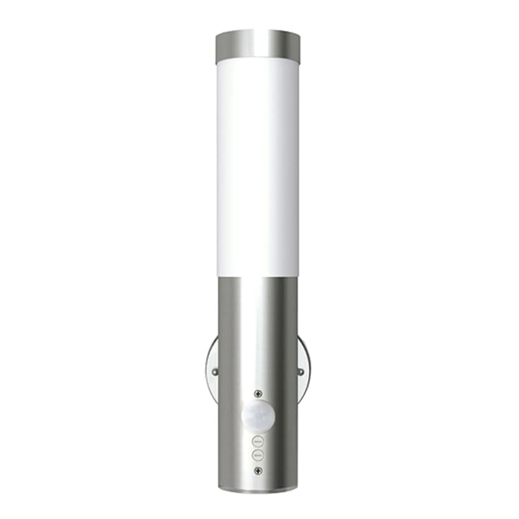 vidaXL Outdoor Wall Lamps 2 pcs with Motion Detector Stainless Steel 2