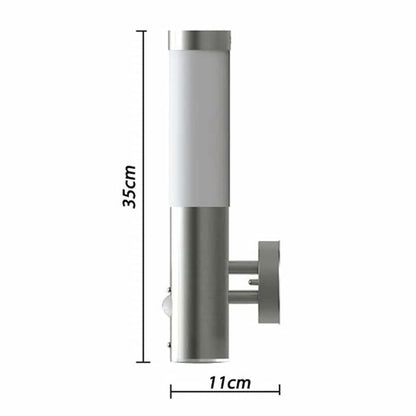 vidaXL Outdoor Wall Lamps 2 pcs with Motion Detector Stainless Steel 4