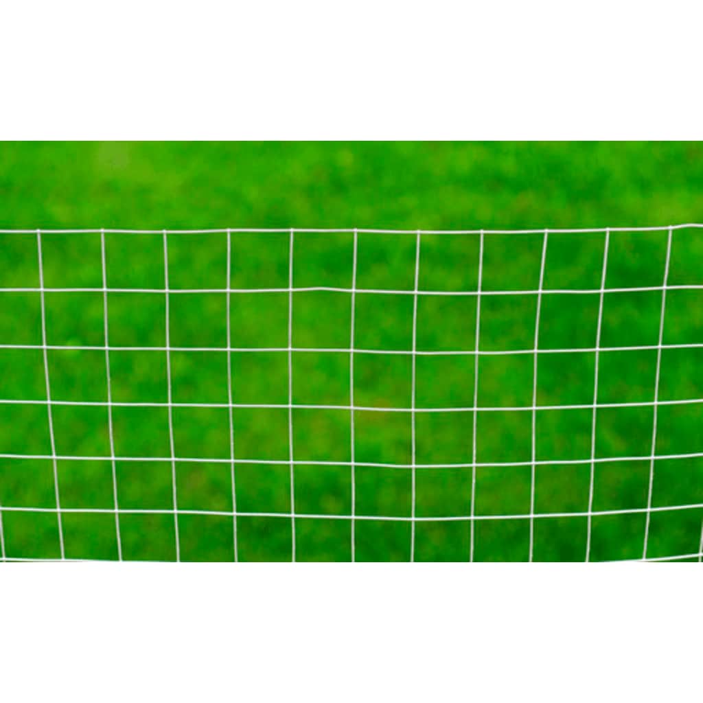 140117 vidaXL Mesh Fence Galvanised Steel Square 1x25 m Silver 4