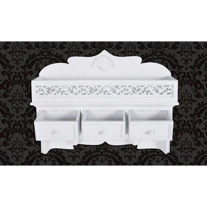 vidaXL Wall Shelf/Peg with 3 Drawers 2 Hooks 4