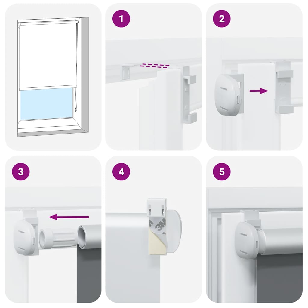 vidaXL Roller blind blackout 164.4x230 cm Fabric Width 160 cm white 5